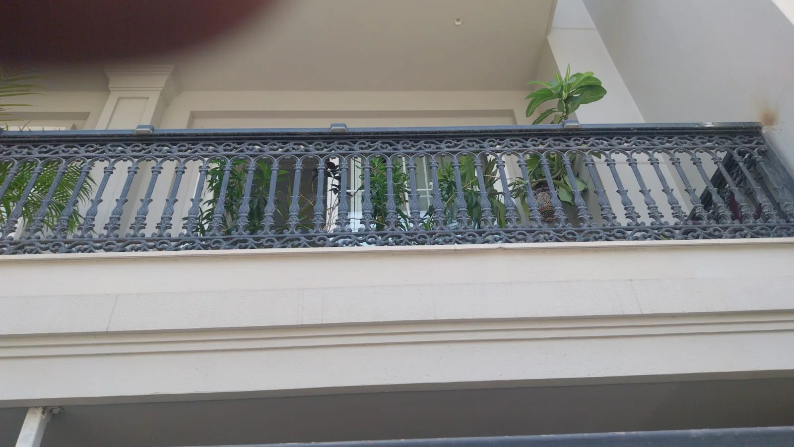 Ornate balcony railing.